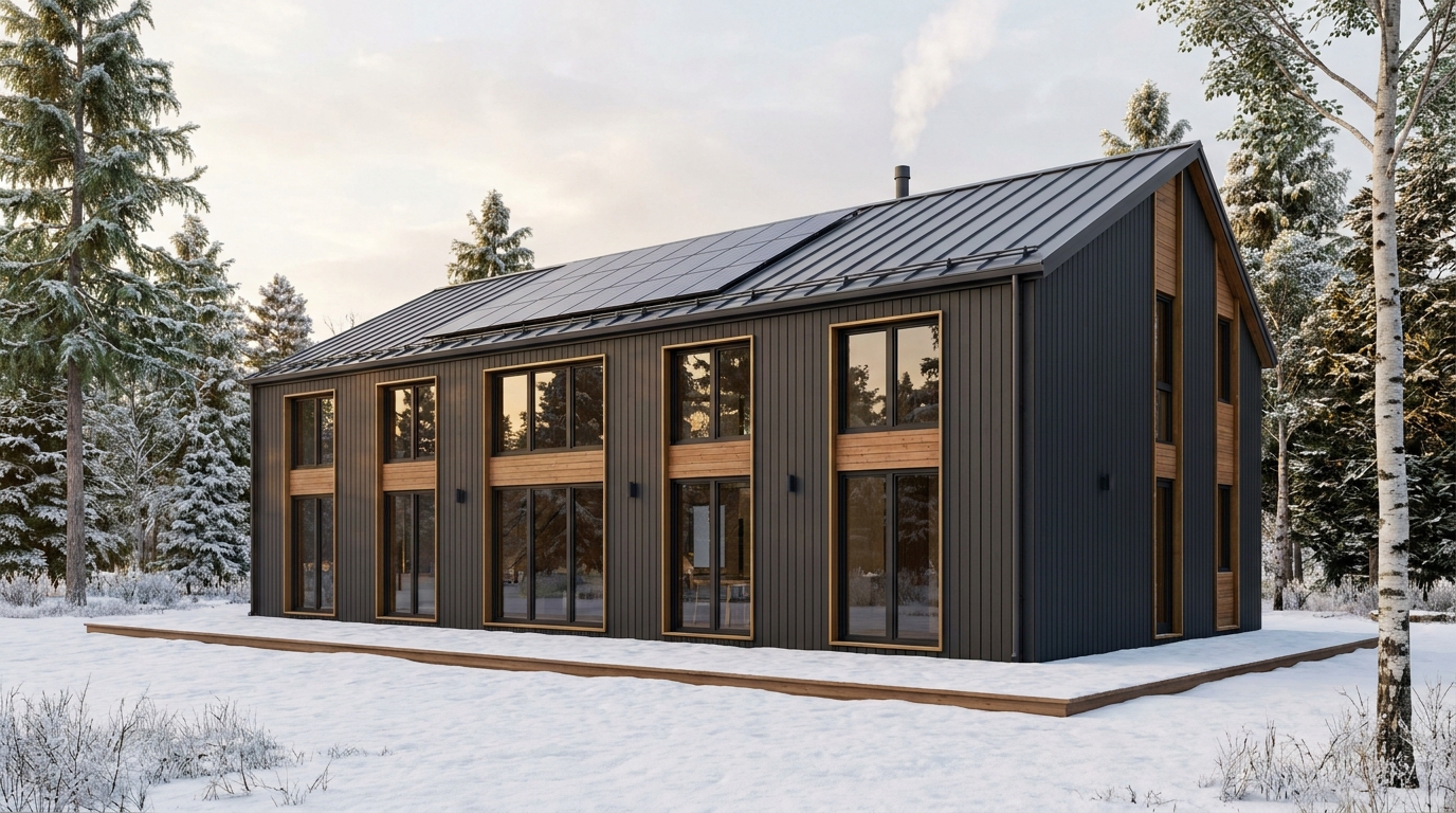 星の小屋 外観 — AI render based on BIM specs