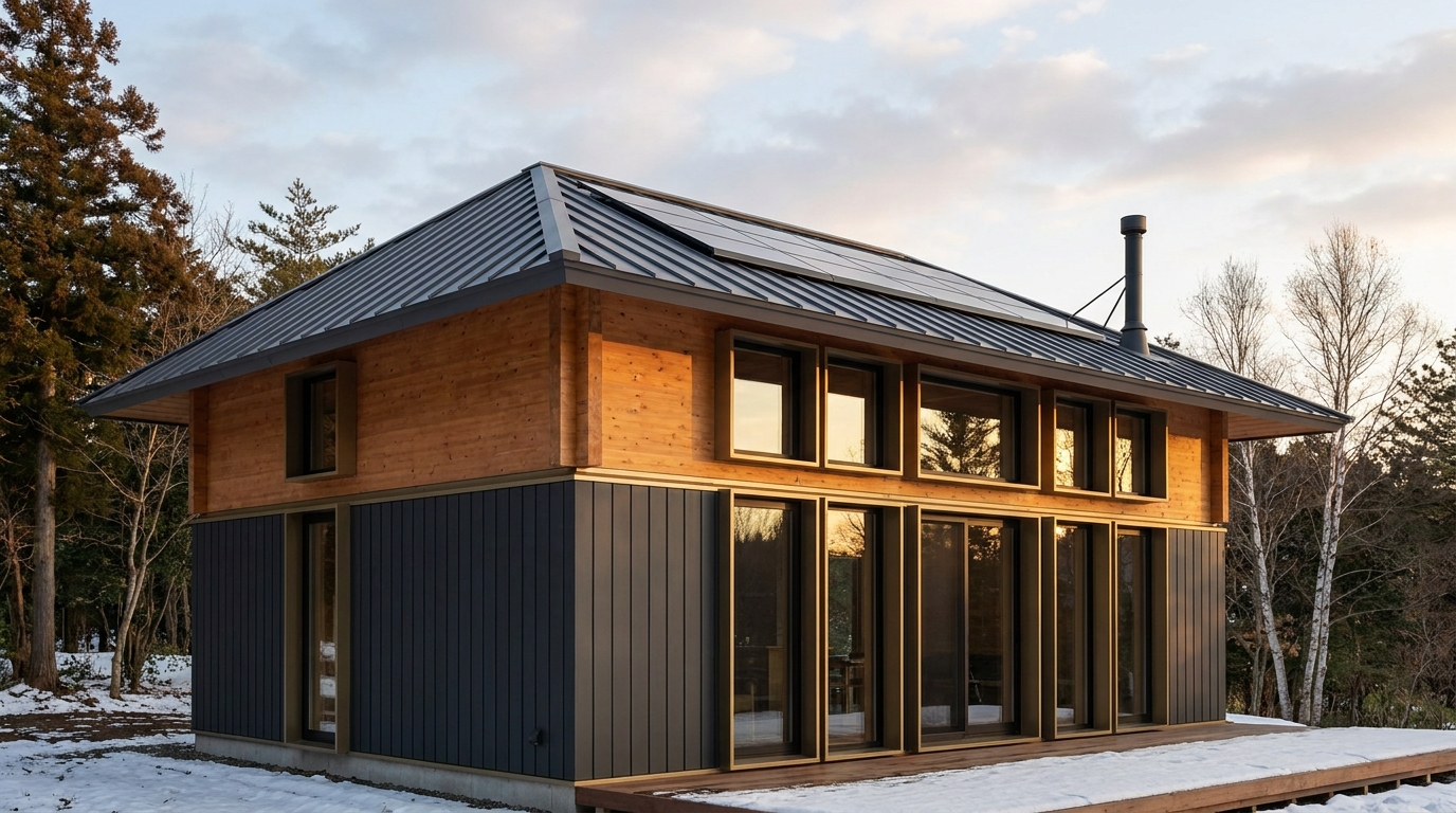 森の杜 外観 — AI render based on BIM specs