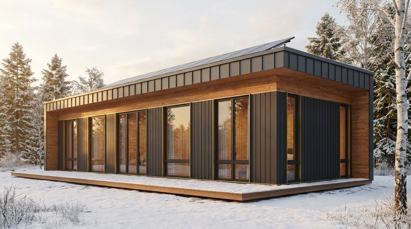 霧の家 外観 — AI render based on BIM specs