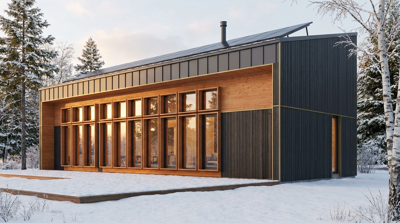 東の館 外観 — AI render based on BIM specs