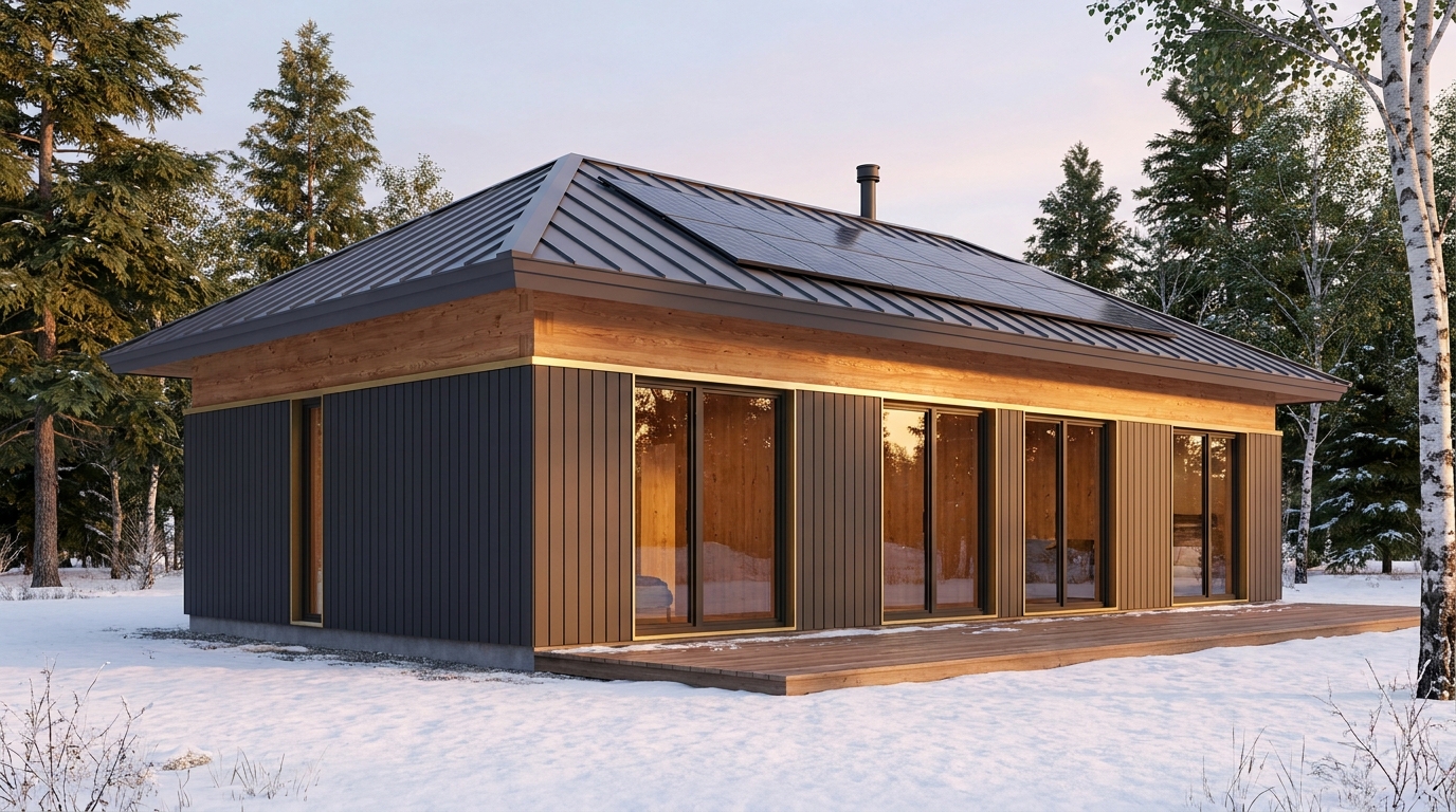 湖の杜 外観 — AI render based on BIM specs