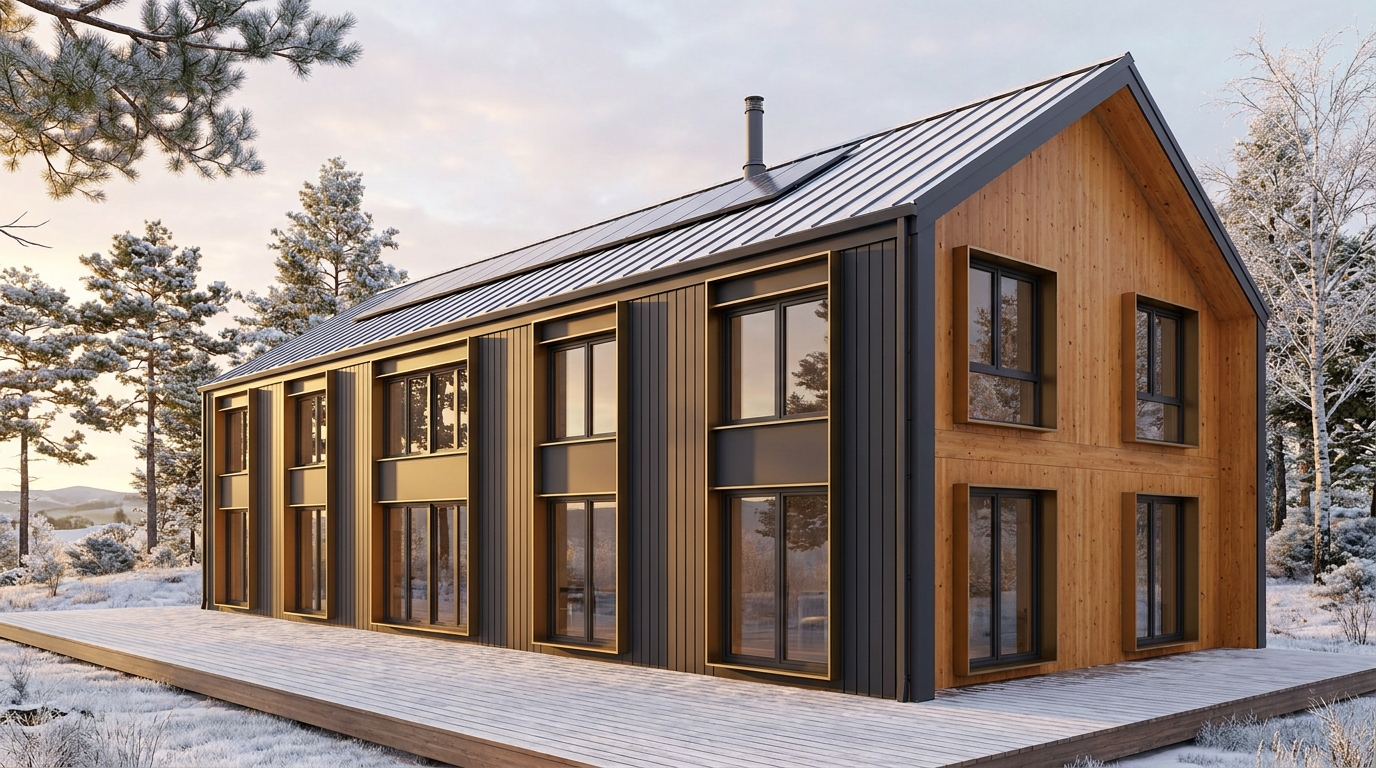 森の砦 外観 — AI render based on BIM specs