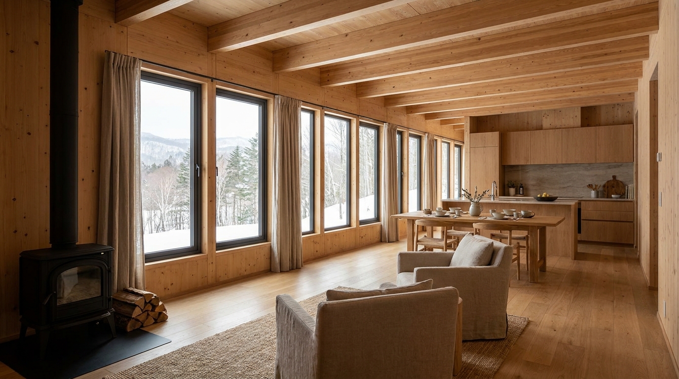 雪の小屋 内観