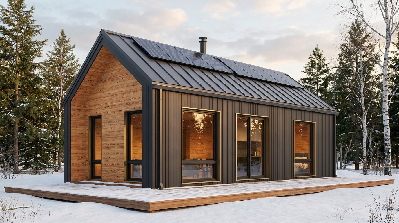 風の家 外観 — AI render based on BIM specs