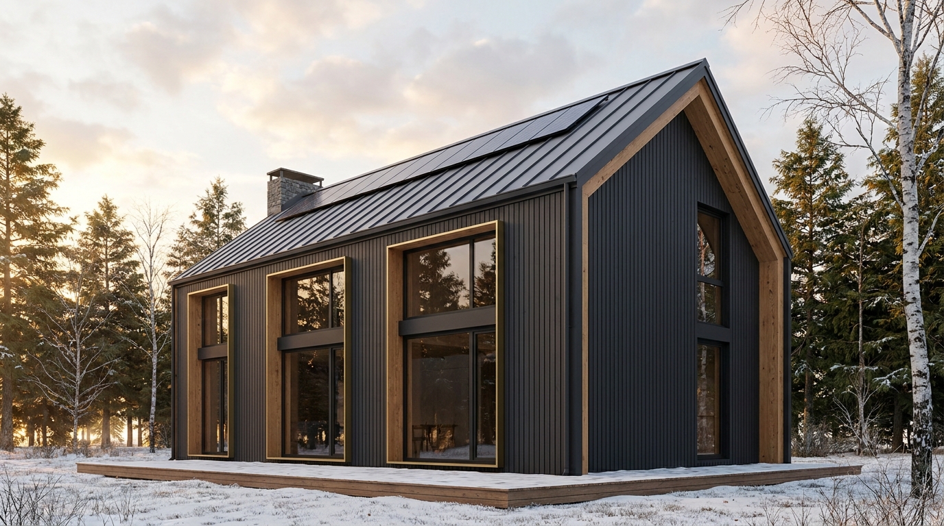 北の蔵 外観 — AI render based on BIM specs