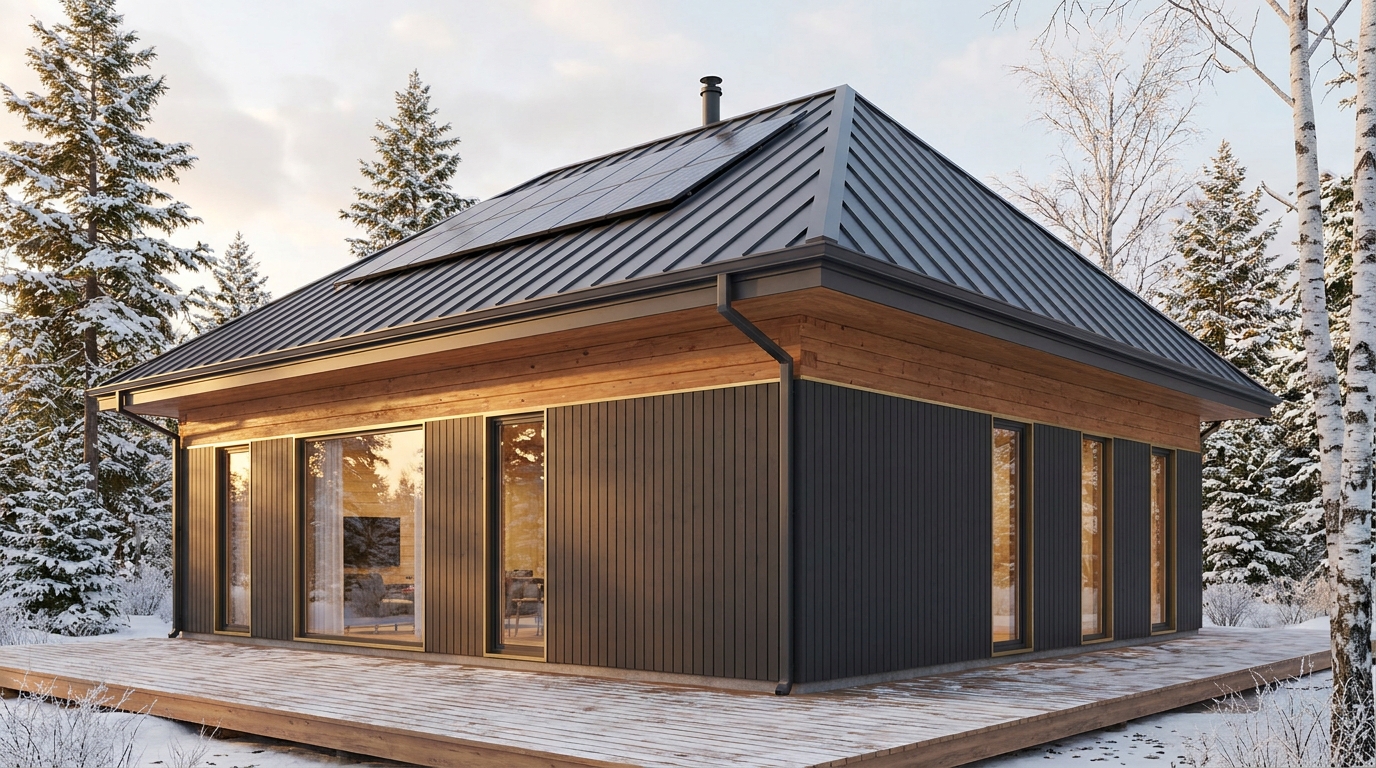雪の塔 外観 — AI render based on BIM specs