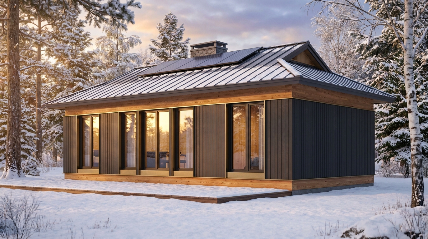 森の蔵 外観 — AI render based on BIM specs