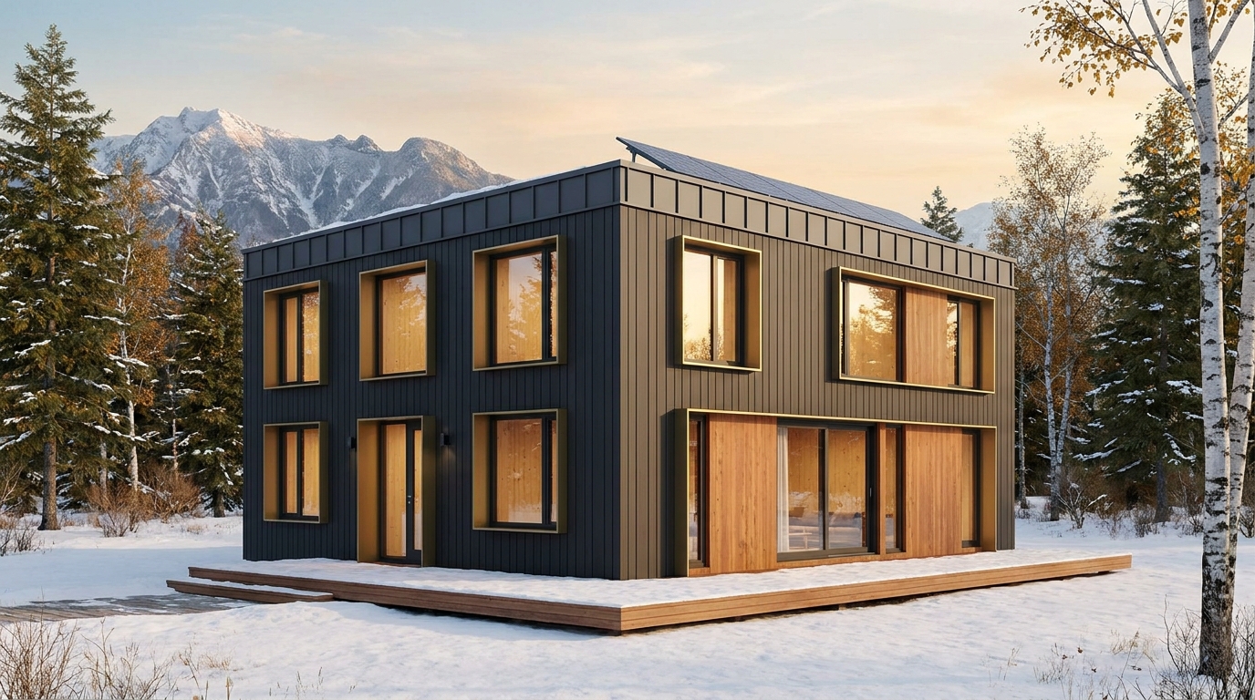 北の小屋 外観 — AI render based on BIM specs