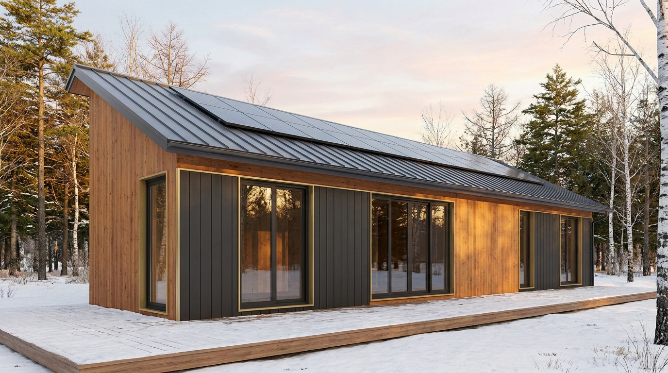 北の小屋 外観 — AI render based on BIM specs