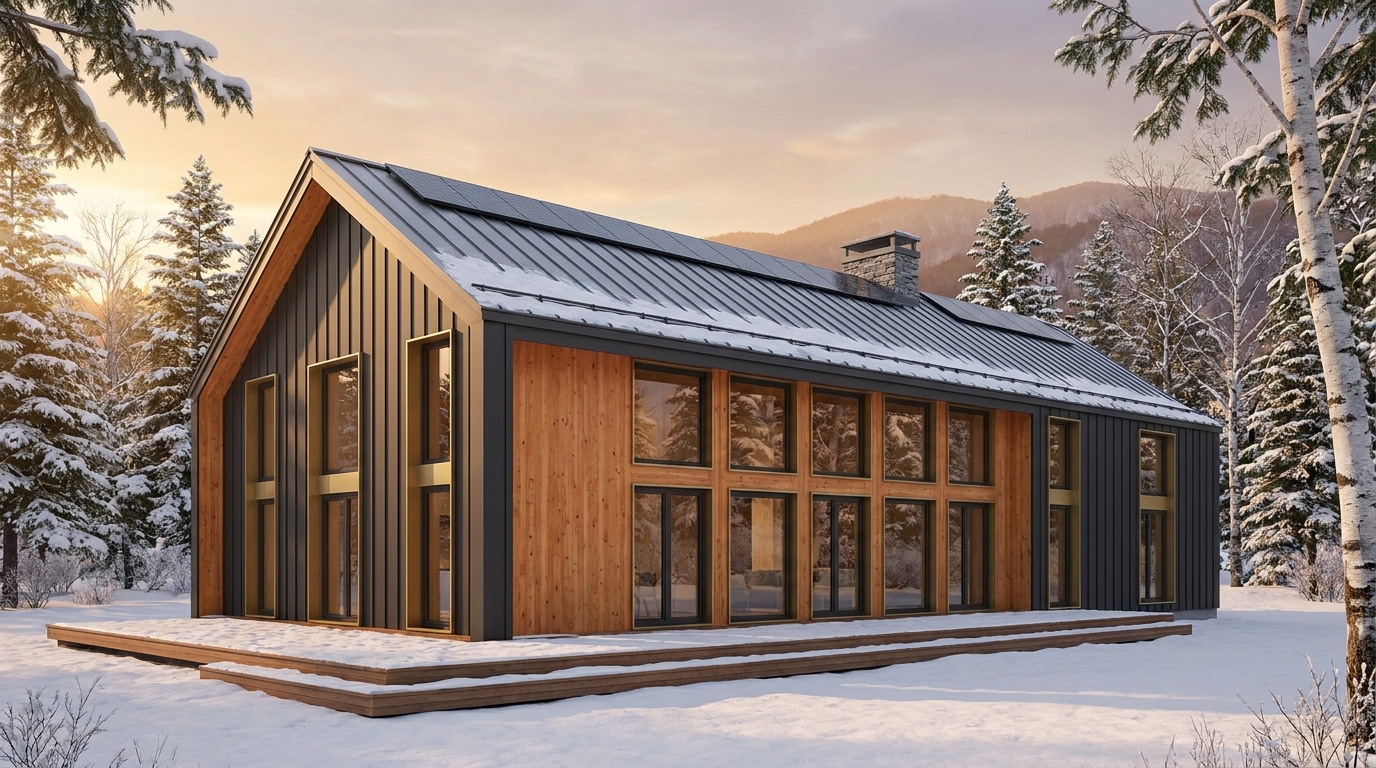 霧の館 外観 — AI render based on BIM specs