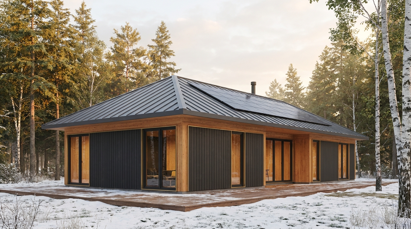 西の家 外観 — AI render based on BIM specs