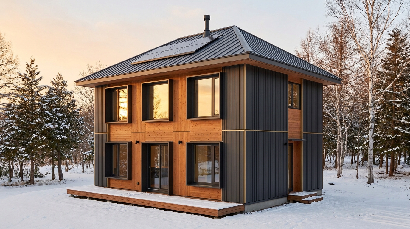 霧の家 外観 — AI render based on BIM specs