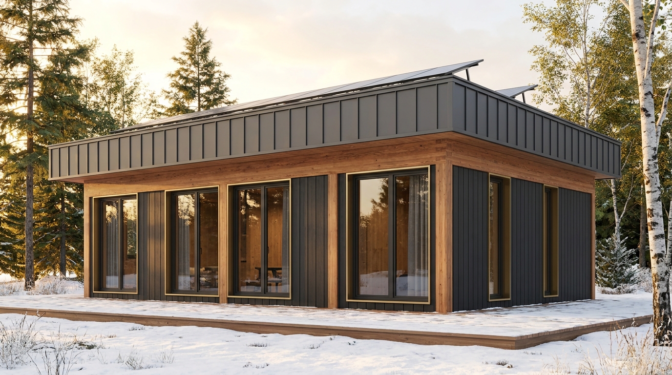 星の小屋 外観 — AI render based on BIM specs