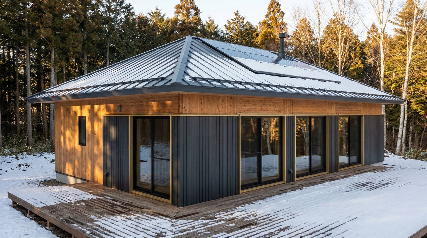 陽の蔵 外観 — AI render based on BIM specs
