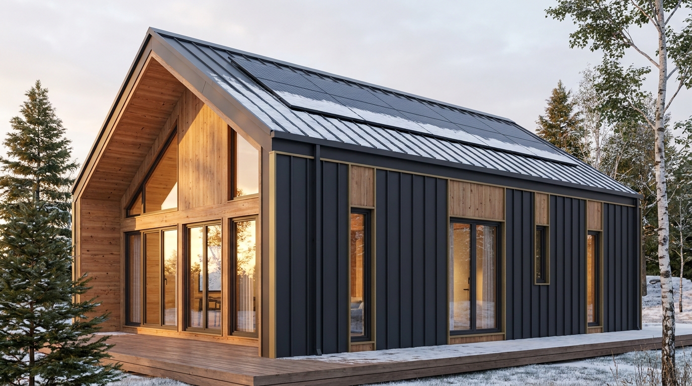 霜の蔵 外観 — AI render based on BIM specs