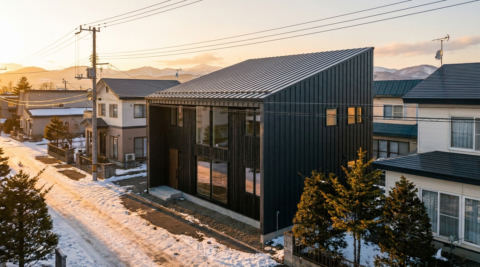 北海道・書斎とライブラリのある静かな家