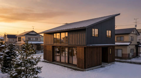 北海道・越屋根のある自然素材の家
